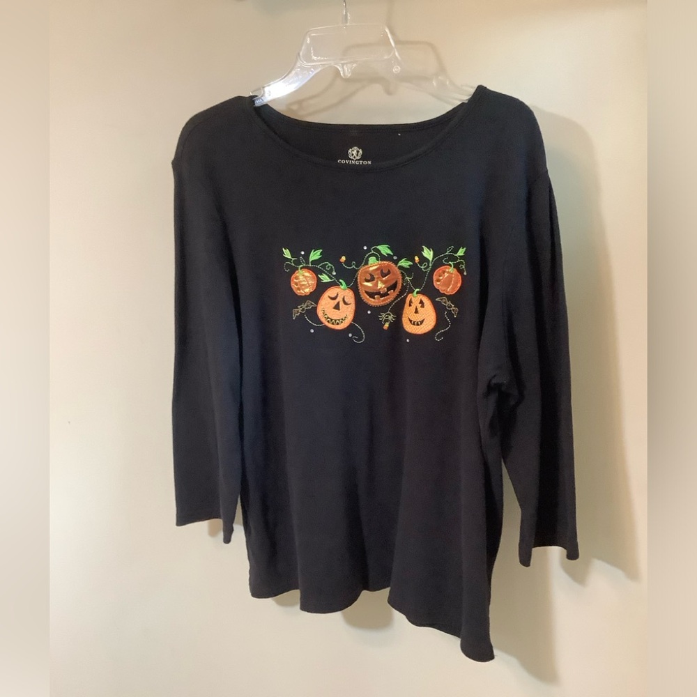 Covington Halloween embellished tee embroidered with gems16/18W NWOT
